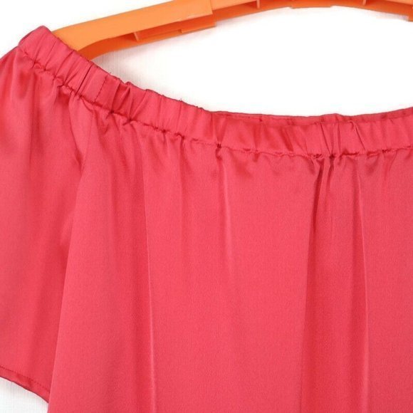 INC International Concepts Off The Shoulder Blouse Shirt Top Coral Pink M Medium - Picture 9 of 9